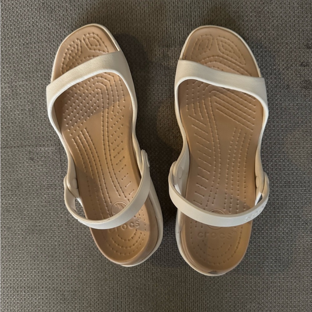 CROCS sandals, WHITE, SIZE 8